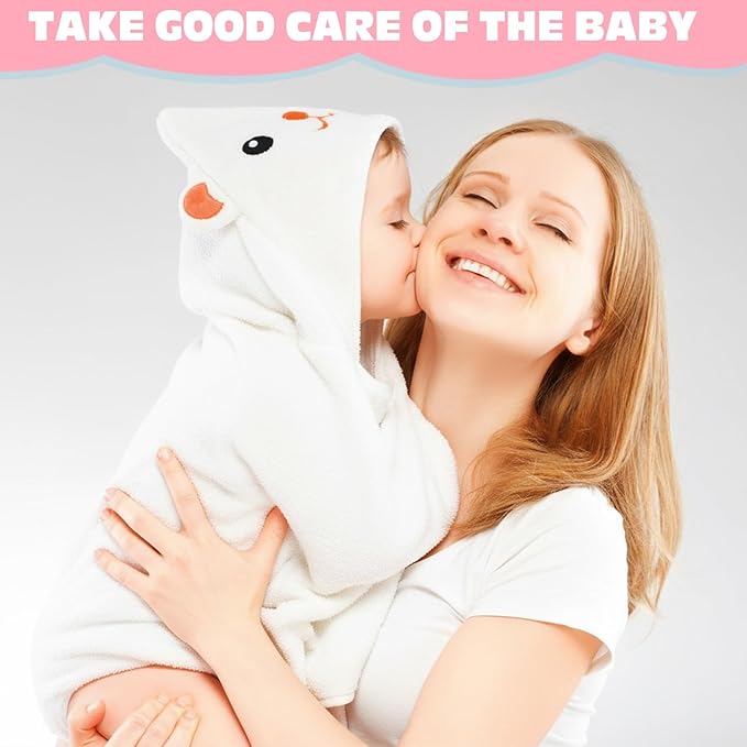 6 Pack Baby Hooded Towels Coral Fleece Baby Bath Towels 31.5 x 31.5 Inch Soft Absorbent Hooded Bath Blanket for Newborn Toddler Infant Boy Girl Shower Gift Supplies(Multicolor,Vivid)