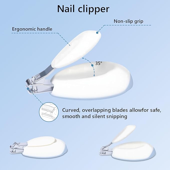 Baby Nail File Electric, 4-in-1 Baby Nail Trimmer Electric with Storage Case & Night Light for Newborn/Infant/Toddler/Kids, Nail Clipper/Scissor Nail Care Set for Toenails and Fingernails