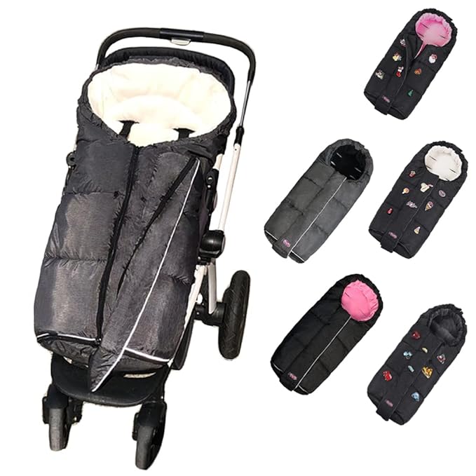 funlife Width Adjustable Universal Stroller Footmuff Designed for Baby Grows,Waterproof High Performace Stroller Bunting Bag,Beige