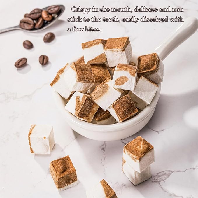 Freeze dried coffee coconut milk chunks (150g/5.29), coffee coconut milk crisps, Crispy freeze-dried snacks