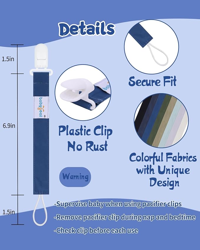 babygoal Baby Pacifier Clips 8 Pack, Pacifier Holder Clips Fits for Most Pacifier and Binkies-Neutral Color 8PS45