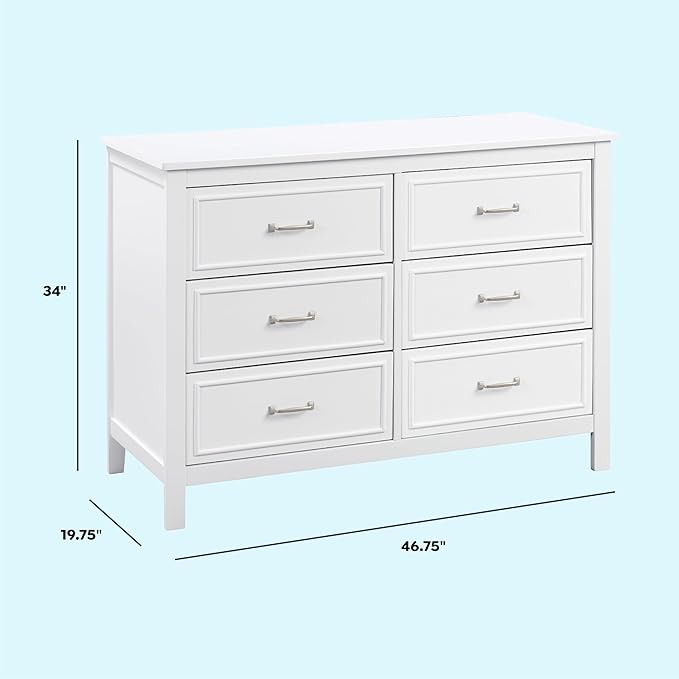 Davinci Charlie 6-Drawer Double Dresser in White