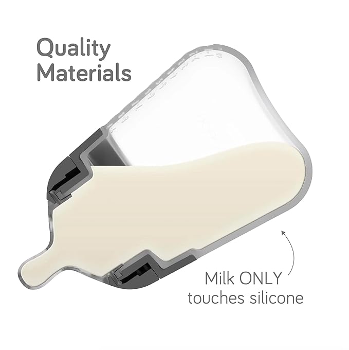 Nanobebe Flexy Silicone Baby Bottle, Anti-Colic, Natural Feel, Non-Collapsing Nipple, Non-Tip Stable Base, Easy to Clean 2-Pack, Gray, 5 oz