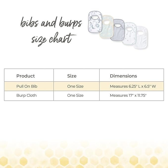 Burts Bees Baby Infant Burp Cloths, 100% Organic Cotton Extra Absorbent Soft Fabric Drool Cloths, 5-Pack Newborn Must-Have Essential Large Burping Cloths, One Size 17 x 11.75 Inches
