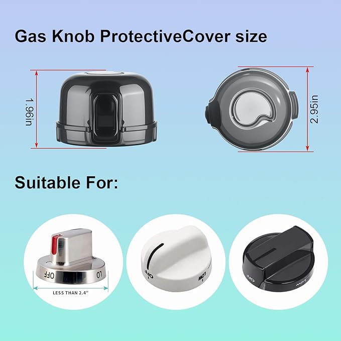 Stove Knob Safety Covers & Oven Lock for Child Baby Proofing Kitchen Universal Size Gas Knob Covers Clear View Childproof Oven Knob Covers for Kids and Pets (5packs +1locks)