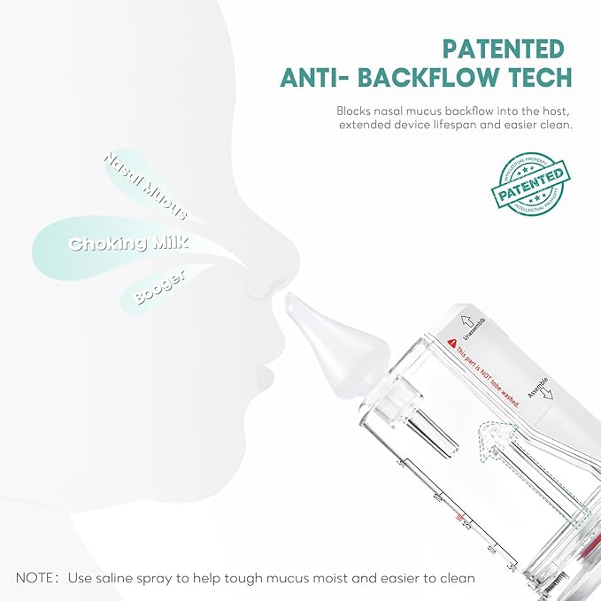 Termichy Electric Baby Nasal Aspirator: Automatic Nose Sucker for Stuffy Nose Toddlers - Adjustable Baby Nose Suction with 9 Suction Levels Gentle & Fast Relief of Nasal Congestion in Newborns