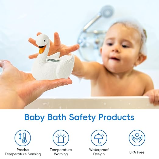 b&h Baby Bath Thermometer, Swan Digital Infant Bathtub Thermometer - Reliable Temperature Readings - Easy to Read Screen - Waterproof, Safe Floats in Water Toy, Newborn Must Haves