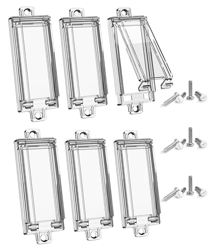 Light Switch Guard, ILIVABLE Child Proof Rocker Switch Plate Cover Prevents Kids or Accidental Turned On/Off Switch While Allowing Access (Clear, 6 Pack)