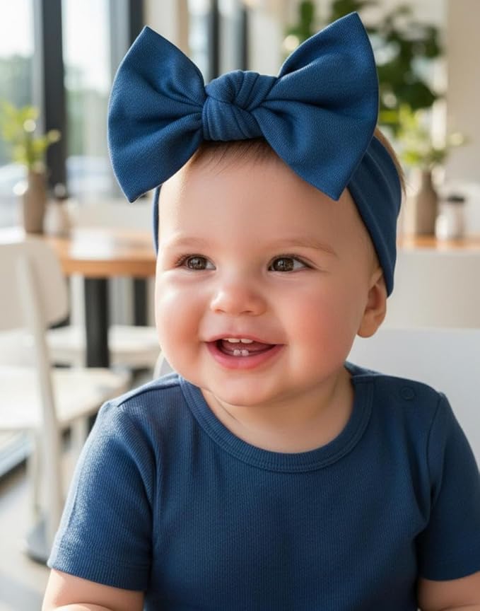 Baby Girl Headbands-Infant,Toddler Cotton Handmade Hairbands with Bows Child Hair Accessories