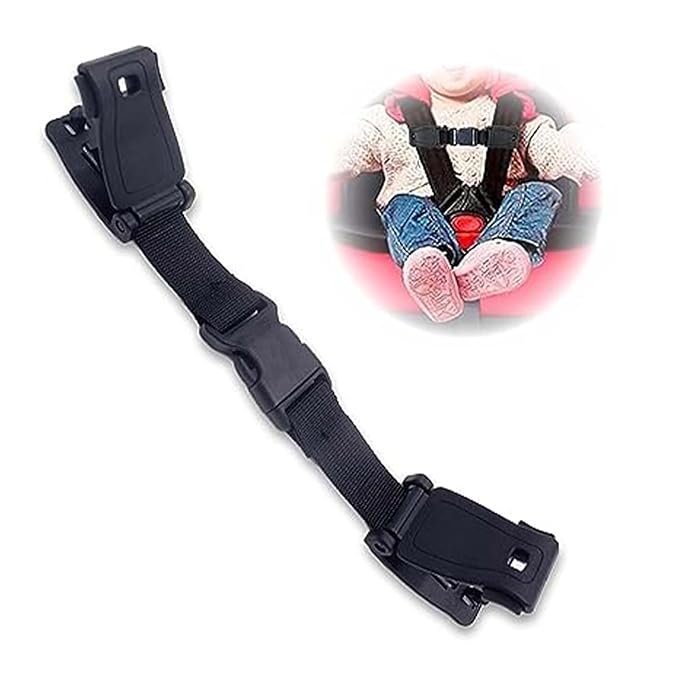 Car Seat Safety Belt Clip Buckle Lock Seat Chest Harness Clip, Universal Replacement Child Safety Belt Buckle for Strollers High Chairs, Trend Adjustable Guard(Black)