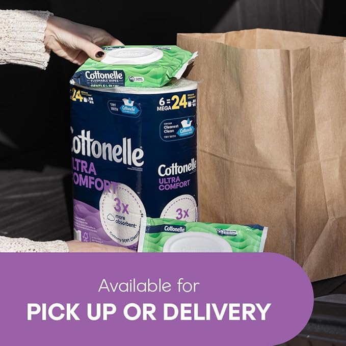 Cottonelle Ultra Comfort Toilet Paper with Cushiony CleaningRipples Texture, 32 Family Mega Rolls = 144 Regular Rolls (8 Packs of 4)