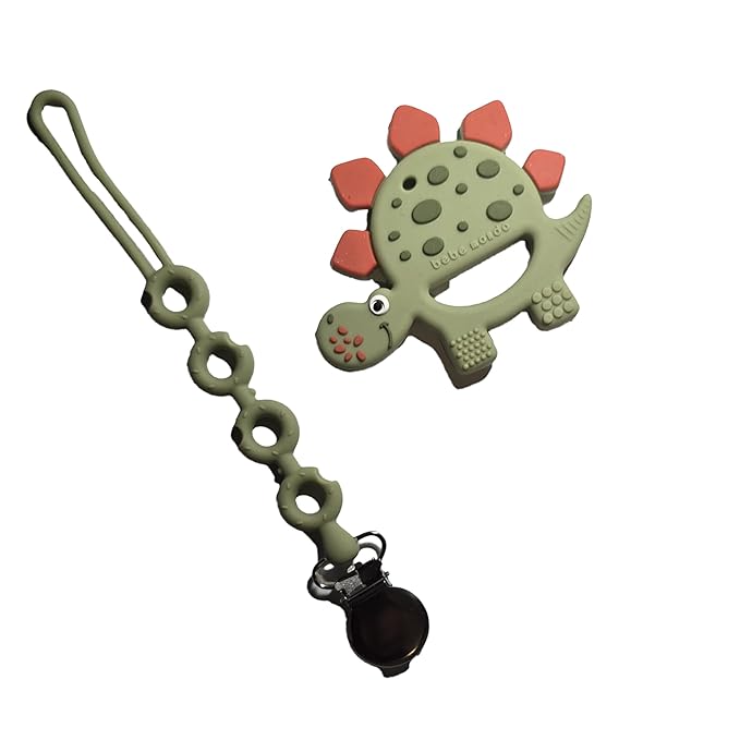 Bebe Mondo Dinosaur Baby Teething Toys 3–6 6–12 Months, Teethers for Babies 0–3–6–12 Months for Teething Relief, Baby Gift, Baby Teether Toys, Silicone Sensory Toys, Soft-Textured Infant Toys