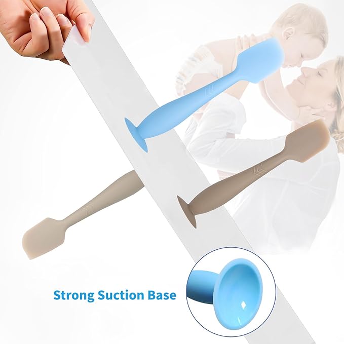Diaper Cream Spatula Butt Spatula Baby Diaper Spatula, Soft Silicone Butt Paste Spatula Diaper Rash Cream Applicator Diaper Cream Brush with Suction Cup Base