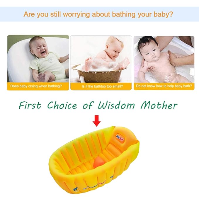 | Inflatable Baby Bathtub,Newborn Bathtub Seat for Infant,Non-Slip Baby Pool for Sitting up,Foldable Toddler Tub Shower,Portable Travel Bath for Kids 0-6 Year