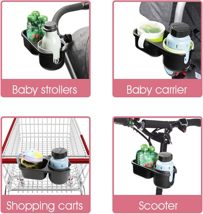 Universal Snack Tray for Stroller with Stroller Cup Holder, Universal Stroller Snack Tray with Cup Holder, Stroller Tray Attachment and Stroller Accessories