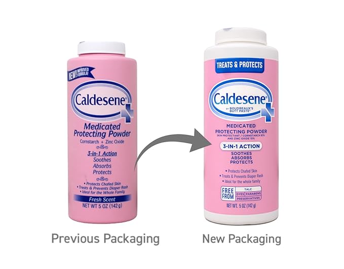 Caldesene Medicated Protecting Powder with Zinc Oxide & Cornstarch-Talc Free, 5 Ounce (5 Pack)