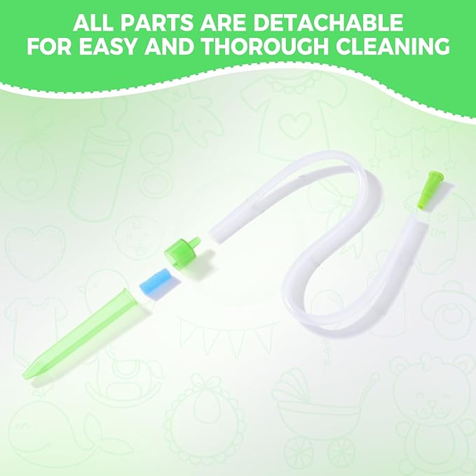 Nasal Aspirator for Baby with 20 Hygiene Filters, Reusable Infant Nose Cleaner, Easy to Use and Clean, 0+Newborn-Portable for Both Travel and Home Use-Green
