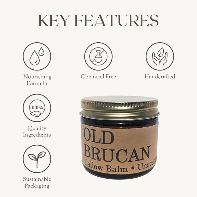 Grass-fed Beef Tallow Balm | Organic Skin Care | Handmade Natural Lotion | 2 fl oz (Lavender)