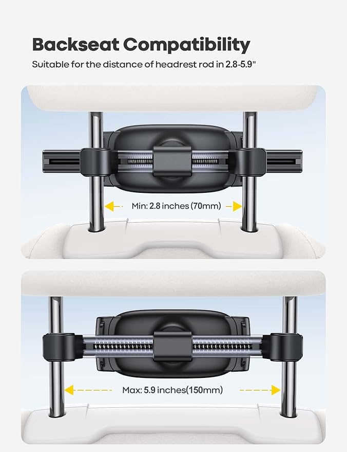 Lamicall Car Tablet Mount, Headrest Tablet Holder - Car Back Seat Travel Stand for Kids, Compatible with iPad Pro Air Mini, Galaxy Tab, Fire HD, 4.7-13" Cell Phone, Tablets and Devices