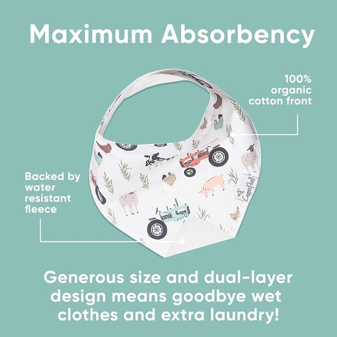 Copper Pearl 4 Pack Soft Cotton Baby Bibs for Drooling and Teething, Absorbent Drool Bibs for Baby Girl and Boy, Adjustable to Fit Newborns to Toddlers, Tons of Styles (Jo)
