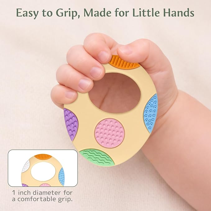 Easter Eggs Baby Teething Toys 2-Pack - Multi Texture Silicone Teethers for Teething Relief, Soft Chew Toys for Toddlers, Infants & Newborn, First Easter Gifts Basket Stuffers for Boys & Girls