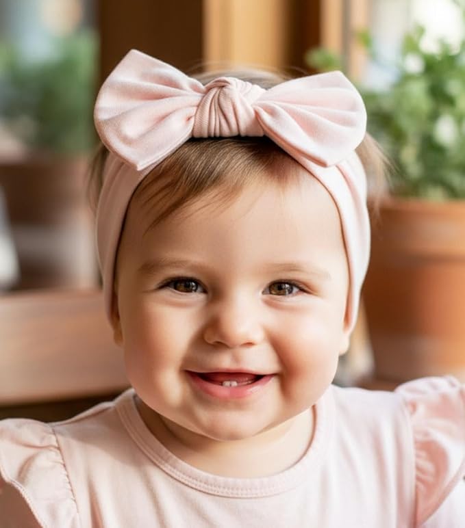 Baby Girl Headbands-Infant,Toddler Cotton Handmade Hairbands with Bows Child Hair Accessories