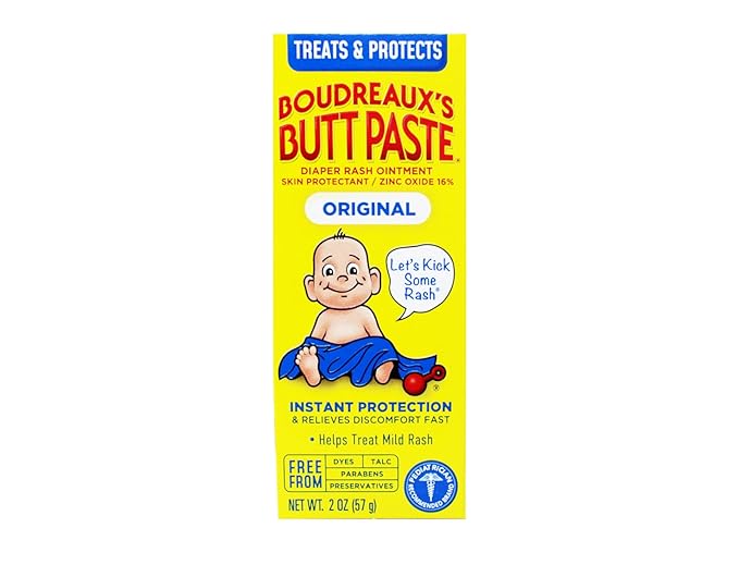 Boudreaux's Butt Paste Original Diaper Rash Cream, Ointment for Baby, 2 oz. Tube (Pack of 1)