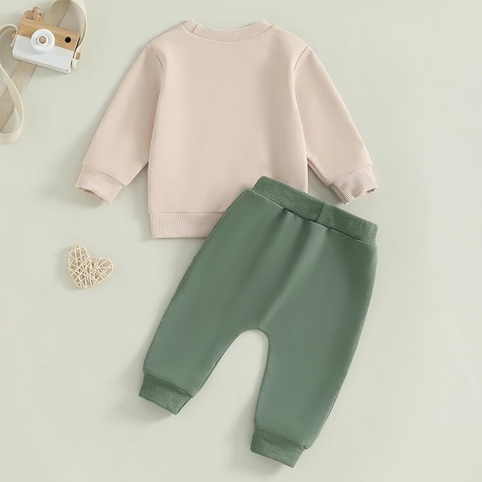 Toddler Baby Boy Fall Winter Outfits Tractor Print Long Sleeve Sweatshirt Pants Set Kids Sweatsuit Clothes