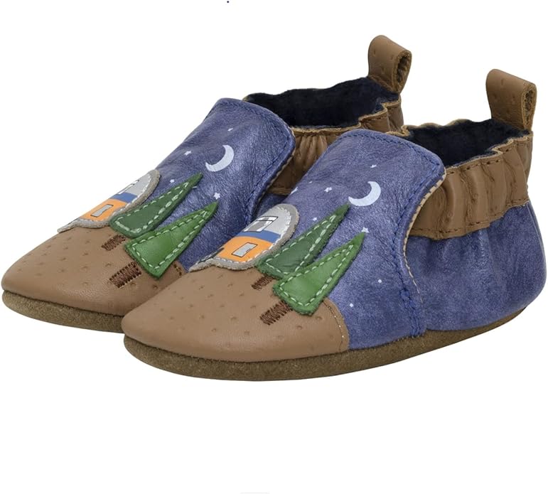 Robeez Baby Boys and Unisex Soft Soles Slip-Resistant Crib Shoes Slippers Moccasins for Infant and Toddler, 0-24 Months