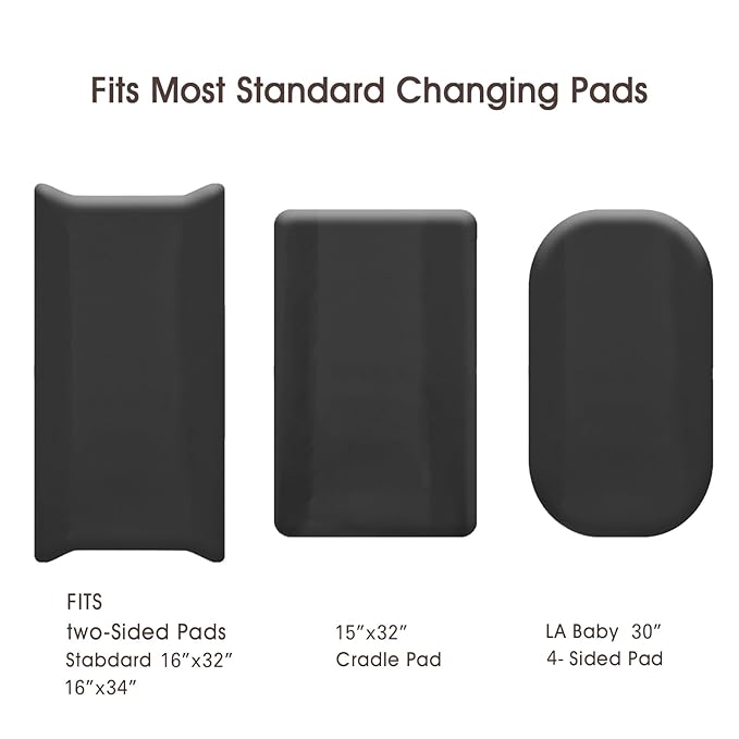 david's Kids 3 Pack Changing Pad Cover Set, Ultra Soft Breathable Cozy Microfiber Diaper Change Table Sheets for Baby Girls, Fit Most Changing Pads, Black