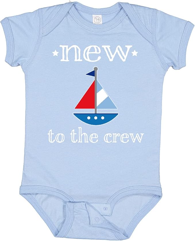 inktastic Baby Boy New To the Crew Sailboat Baby Bodysuit