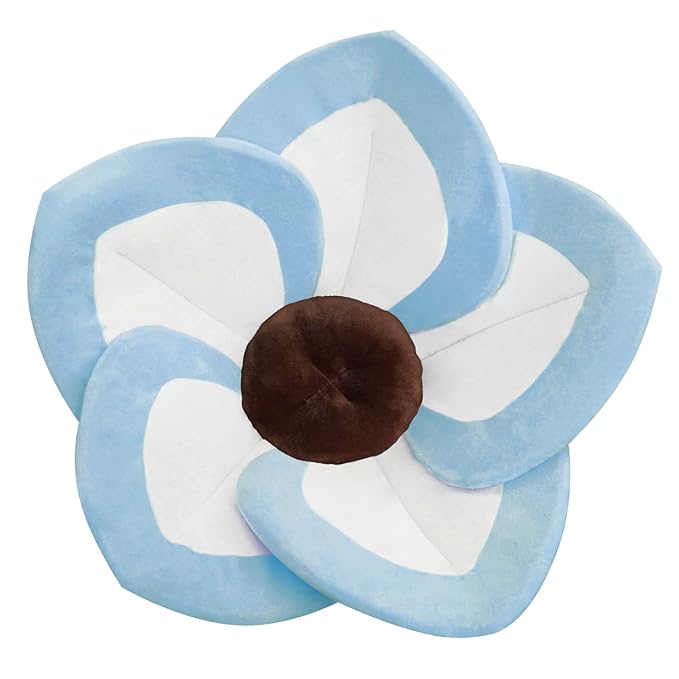 Baby Bath - Flower Baby Bath Pad Infant Bathtub Mat for Bathtub Tub Sink(White Blue)