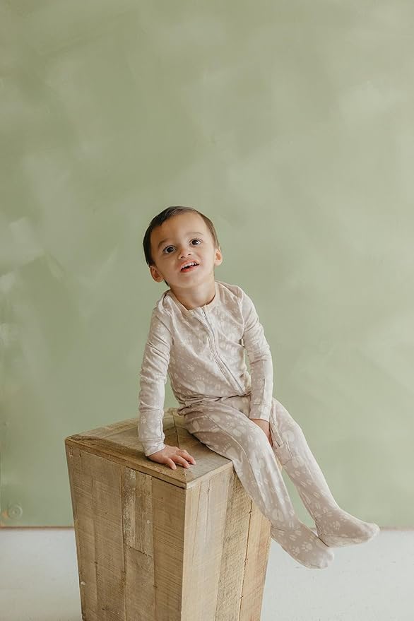 Copper Pearl Zip-Up Footie Baby Pajamas: Ultra-Soft Boys Pajamas and Girls Pajamas, Premium Knit Fabric in Stylish Prints, Tag-Free with Two-Way Zipper, Sized Newborn to 24 Months, Tracker