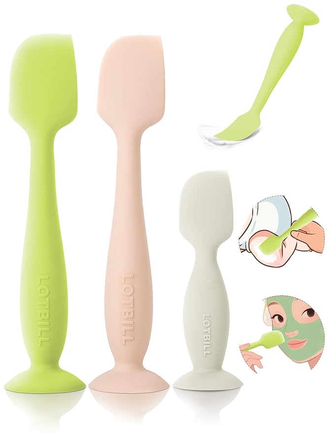 Diaper Cream Spatula, 3 Pack Butt Spatula Baby, Silicone Diaper Cream Applicator, Full-Size + Mini Butt Paste Spatula for Babies, Newborn Baby Necessities (Green+Pink+Beige)
