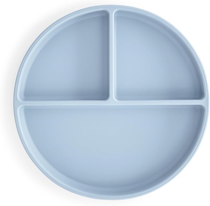 mushie Silicone Suction Plate | BPA-Free Non-Slip Design (Powder Blue)