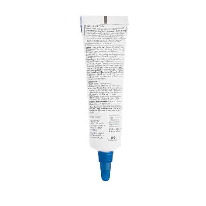 Dr. Talbot's Night Time Baby Tooth Gel for Sore Gums - .53 oz Tube - Banana Flavor - for Ages 3-24 Months (Pack of 2)