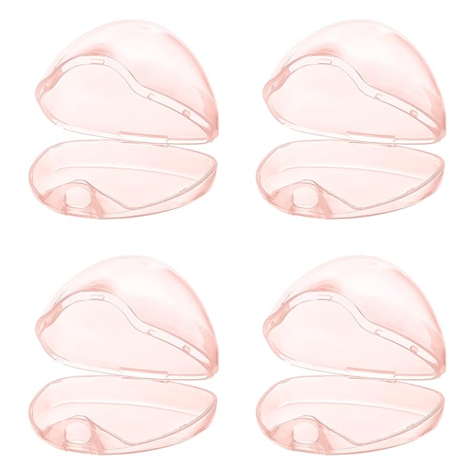 Accmor Pacifier Case, Pacifier Holder Case, Pacifier Container for Travel, BPA Free,Transparent Pink, 4 Pack