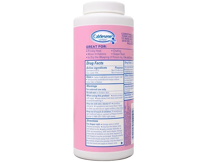 Caldesene Medicated Protecting Powder with Zinc Oxide & Cornstarch-Talc Free, 5 Ounce (5 Pack)