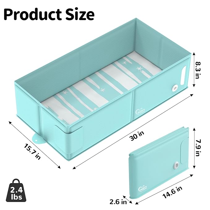 Baby Bathtub, Bath Essentials for Boys Girls, Collapsible & Portable Bathtub for 6M-3Y Infant Toddler, Baby Shower Gifts & Registry Search, Beach Vacation Travel Essential for Newborn, Toddler, Kids
