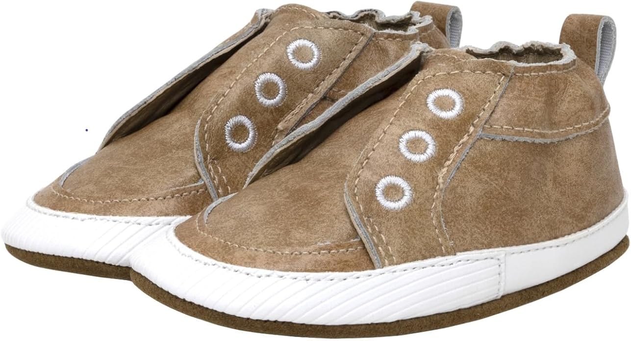 Robeez Baby Boys and Unisex Soft Soles Slip-Resistant Crib Shoes Slippers Moccasins for Infant and Toddler, 0-24 Months