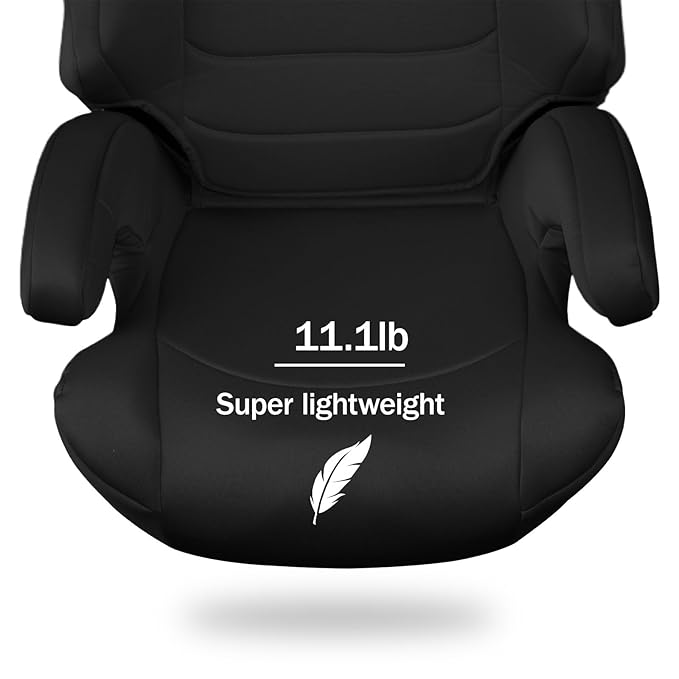 Diono Everett NXT High Back Booster Car Seat with Rigid Latch, Lightweight Slim Fit Design, 8 Years 1 Booster Seat, Black