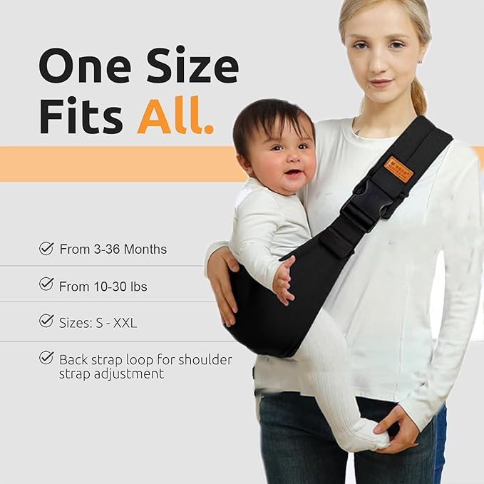 Baby Sling Carrier Newborn to Toddler Adjustable One-Shoulder Design with Hip Seat Support, Labor-Saving Baby Wraps Carrier 10-30 lbs(Blue Sailboat)