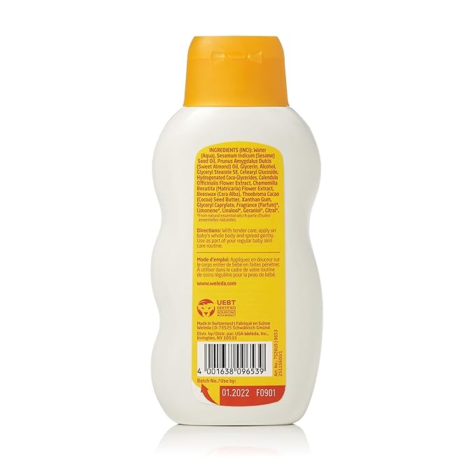 Weleda Baby Calendula 2-in-1 Shampoo, Body Wash, Comforting Lotion & Skin Food - 3-Piece Set - 6.8 Fluid Ounces Each, Vegan, Animal Derived Materials Free, Not Tested On Animals, Unisex