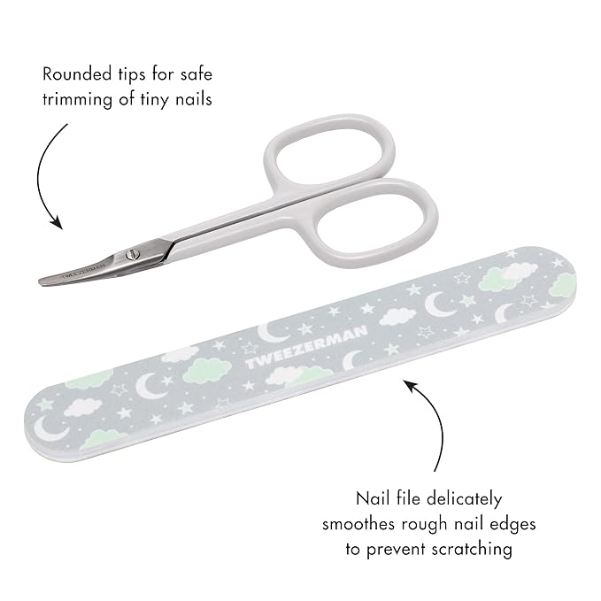 Tweezerman Baby Nail Scissors with Bear File (Color May Vary)