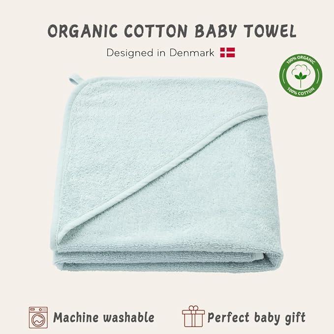 Baby Hooded Towel – Organic Cotton Baby Bath Towels – Baby Towels, Baby Bath Towels for Baby Boy, Baby Girl, 32" x 32" Super-Soft and Absorbent Baby Towels for Newborn (Baby Blue)
