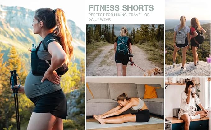 Maacie Maternity Hiking Shorts Quick Dry Waterproof 5" Workout Sports Shorts Outdoor Casual