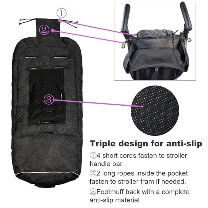 funlife Width Adjustable Universal Stroller Footmuff Designed for Baby Grows,Waterproof High Performace Stroller Bunting Bag,Beige