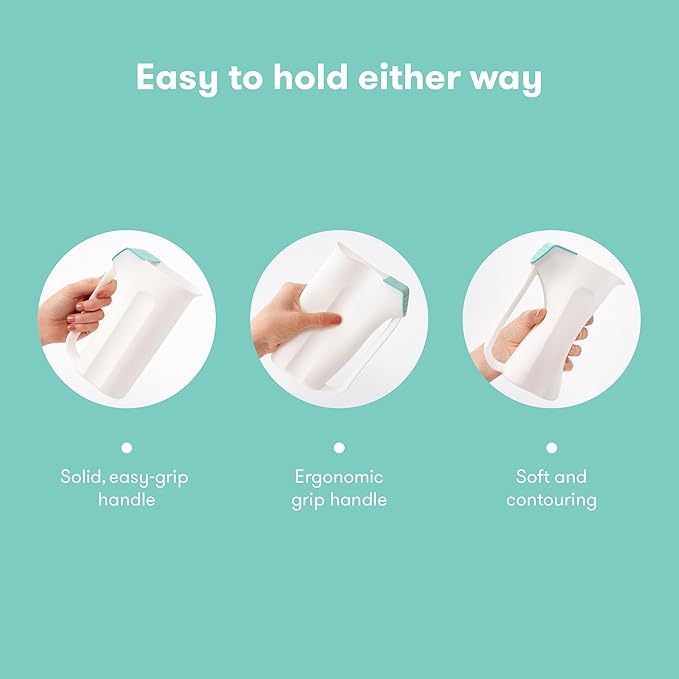 Frida Baby Control The Flow Bath Rinse Cup, Tear Free Rinser to Wash Hair and Body with Easy Grip Handle and Removable Rain Shower, Made in USA