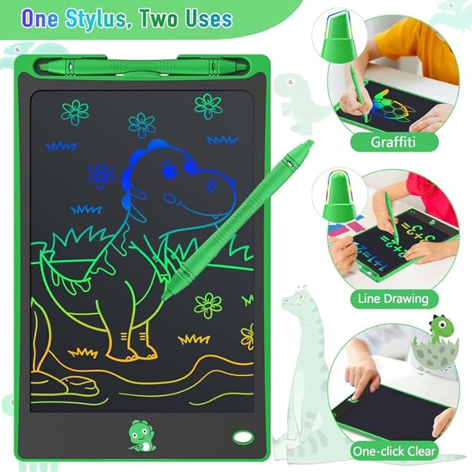 Hockvill LCD Writing Tablet for Kids 8.8 Inch, Toys for Girls Boys Drawing Pad for 3 4 5 6 7 Year Old Kid, Toddler Magnetic Doodle Board Travel Essentials, Birthday Valentines Gifts for Kids (Green)