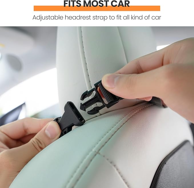 HEYTRIP Car Seat Protector, 2 Packs, Rear-Facing/Forward Facing Car Seat Mat for 0~12 Years Old Children, Waterproof, Easy Cleanup, Non-Slip, Fit Most Car Seats(Dark Grey Orange)